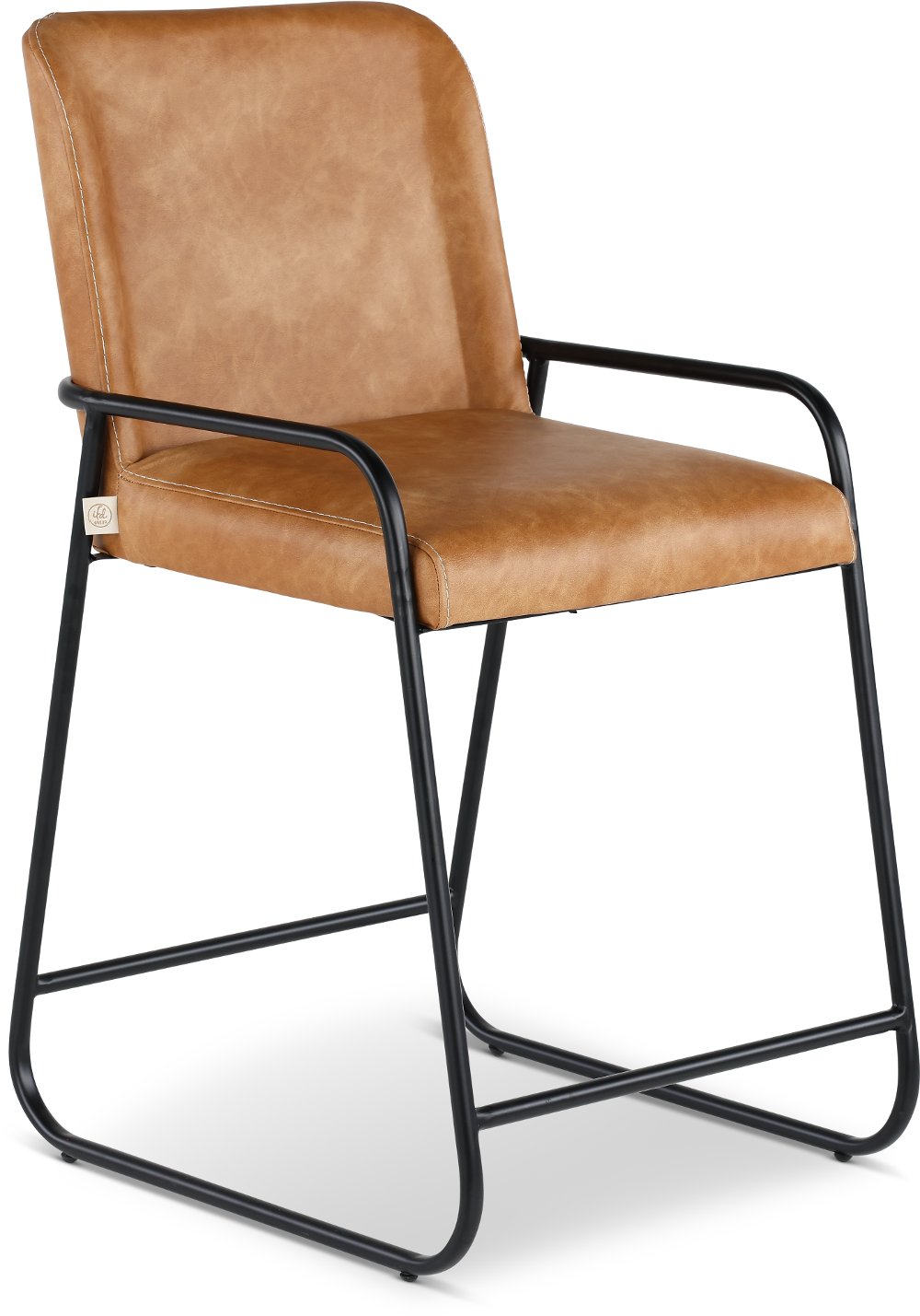 Iron Brown Upholstered Counter Height Stool