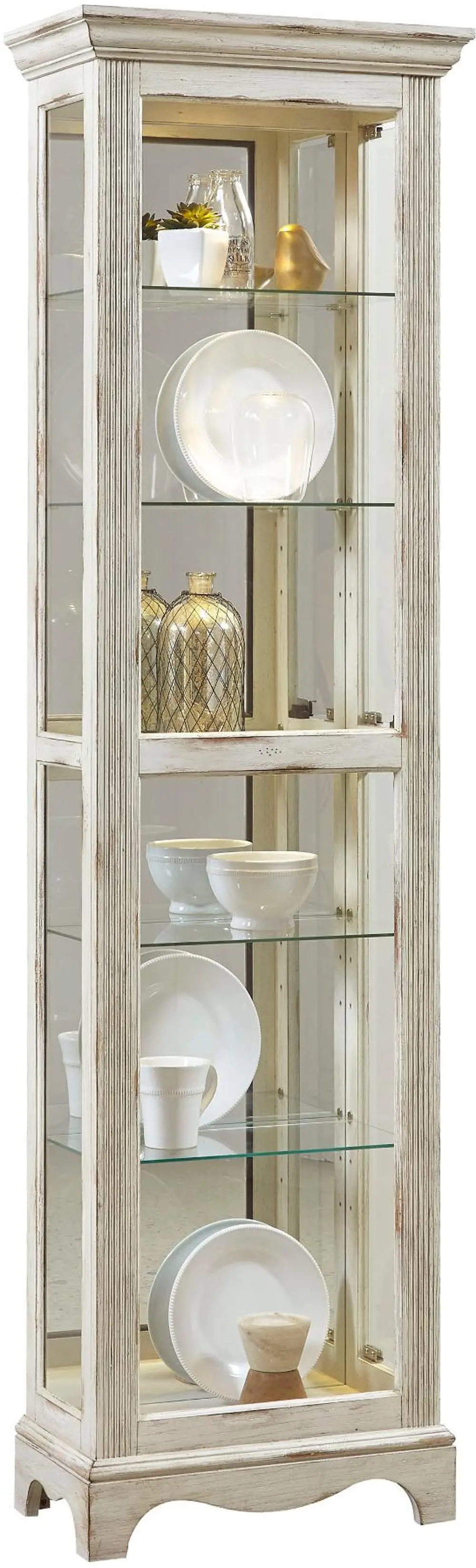 Weathered White Curio Cabinet-1