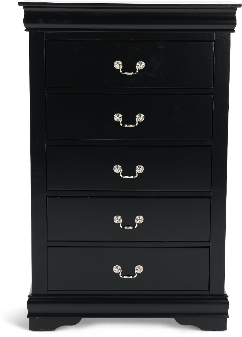 Louis Black Chest of Drawers