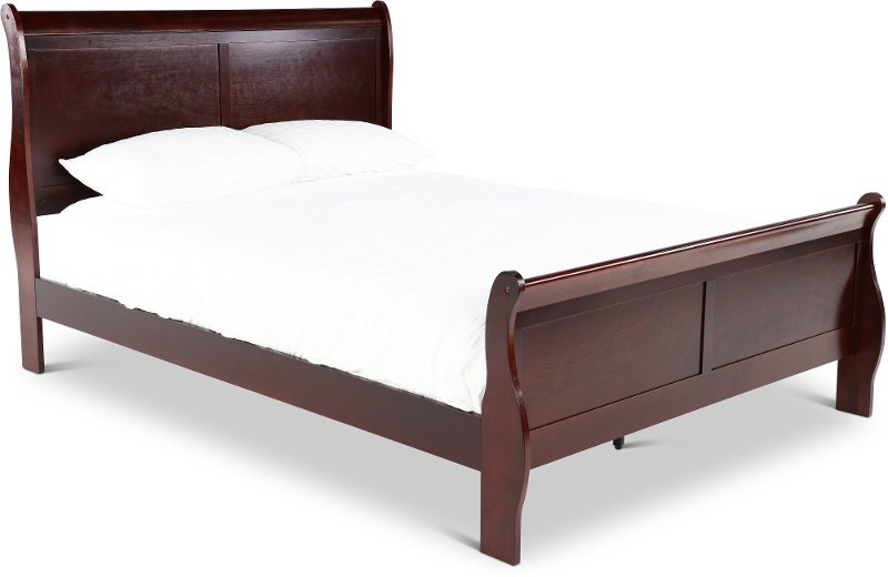 Louis Cherry Queen Sleigh Bed