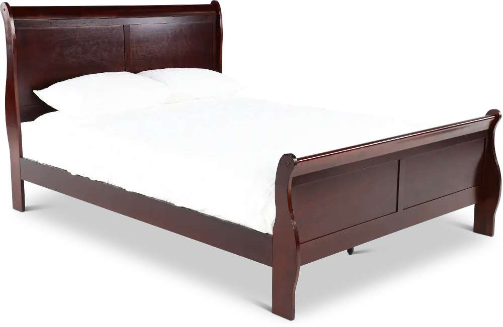 Louis Cherry King Sleigh Bed-1