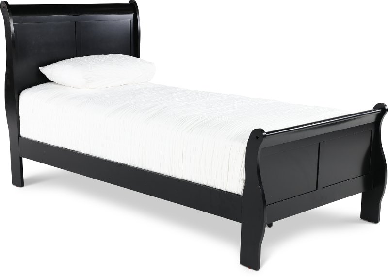 Louis Black Twin Sleigh Bed