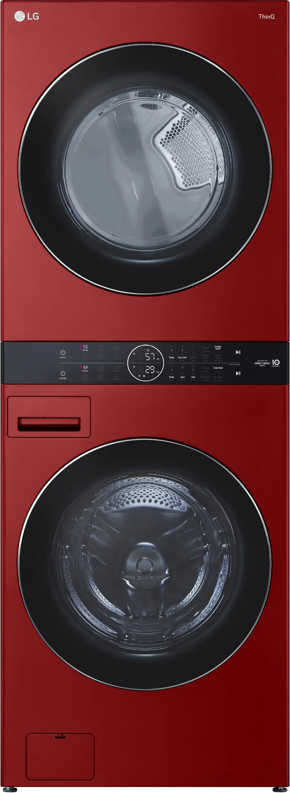 WKGX201HRA LG WashTower Gas Washer and Dryer Set - Candy Apple Red-1
