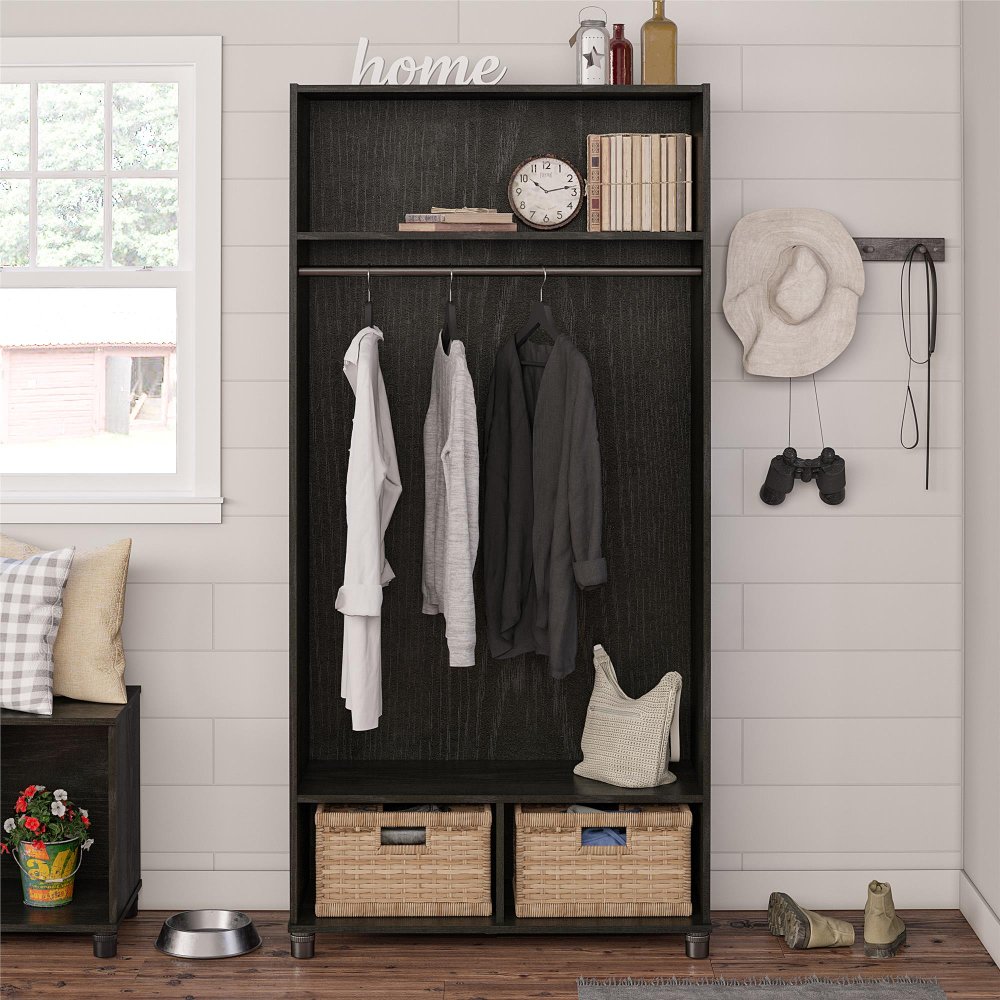 Camberly Black Oak 36 Mudroom Storage Cabinet