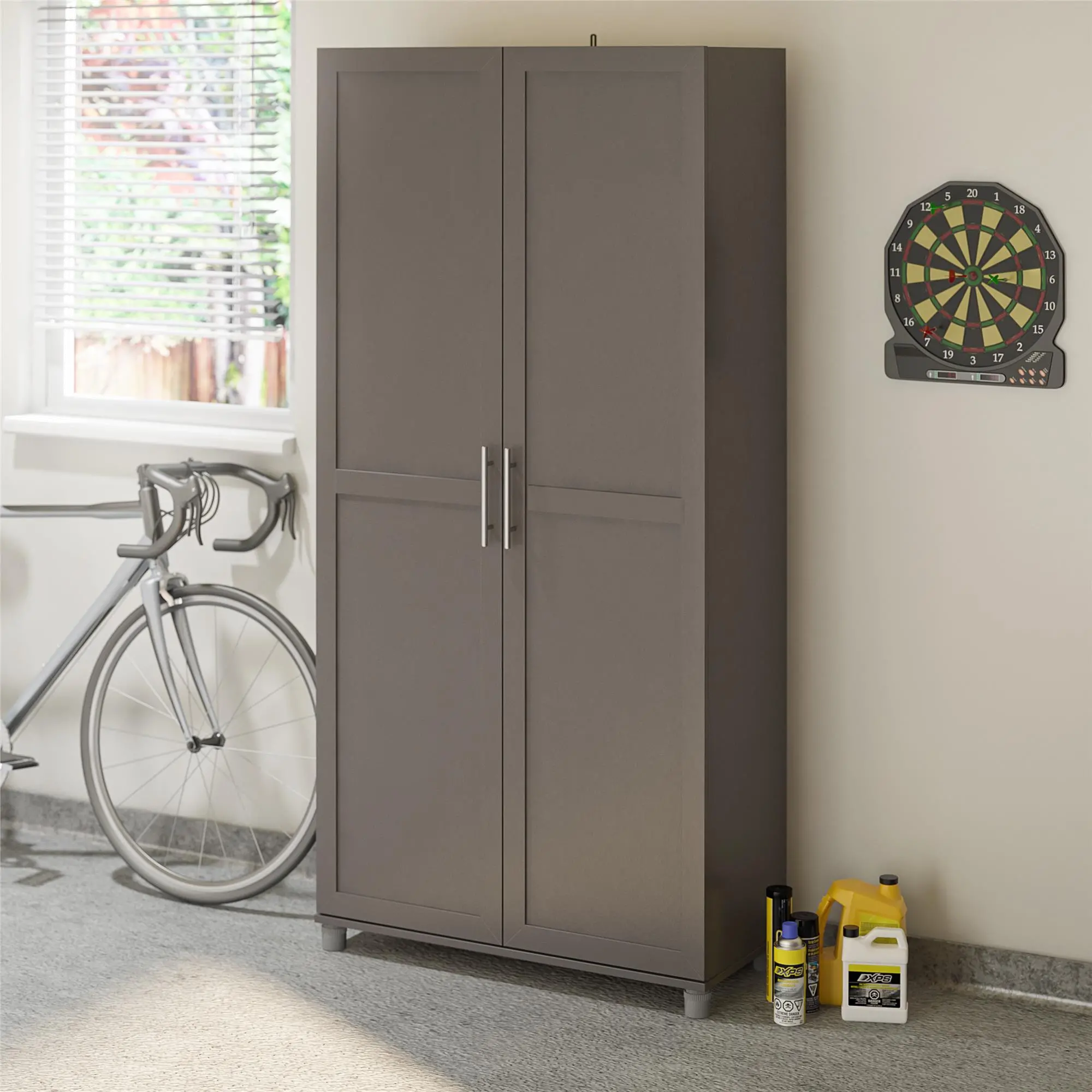 Camberly Framed Graphite Gray 36 Utility Storage Cabinet