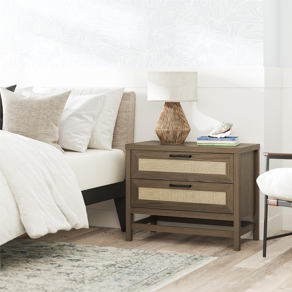 Lennon Brown 2-Drawer Nightstand