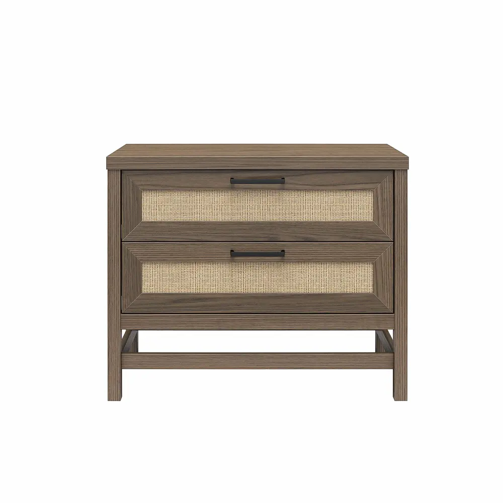 Lennon Brown 2-Drawer Nightstand-1