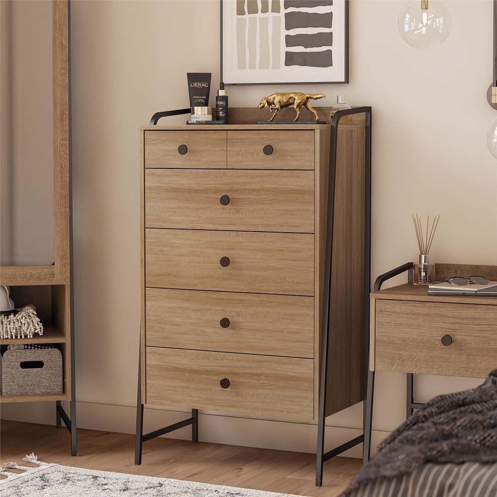 112911838 Bushwick Natural 5 Drawer Chest of Drawers sku 112911838