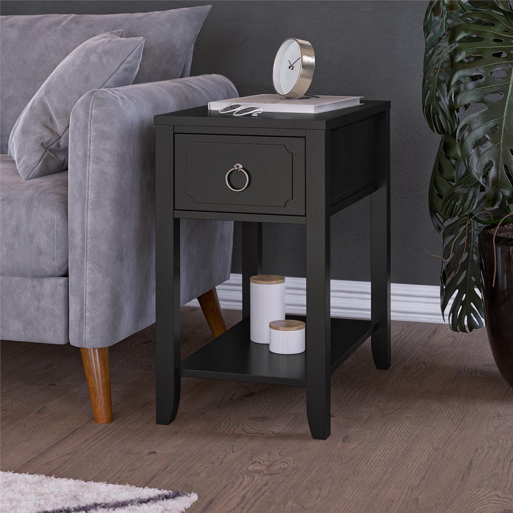 Majesty Black Narrow Side Table