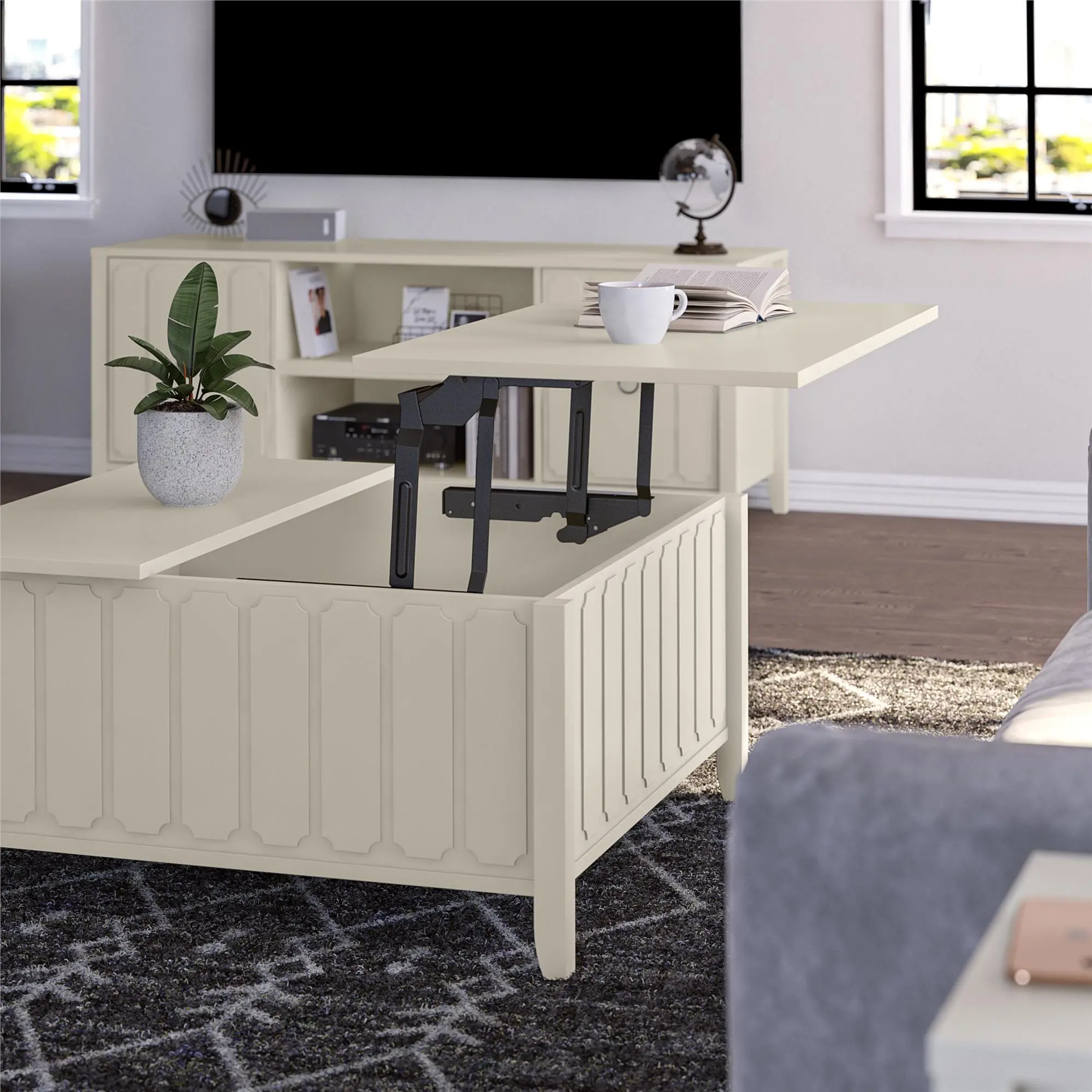 Majesty White Lift Top Coffee Table