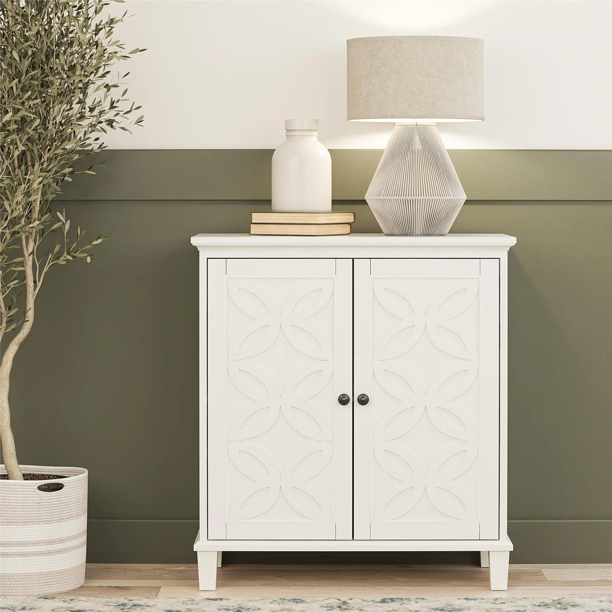 Photos - Dresser / Chests of Drawers Dorel Home Celeste White Double Door Accent Cabinet 3960013COM