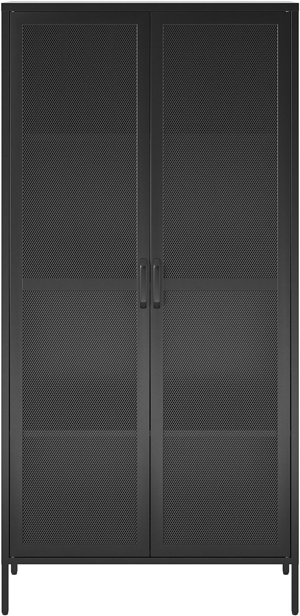 112912257 Sunset District Black Tall Metal Storage Cabinet sku 112912257