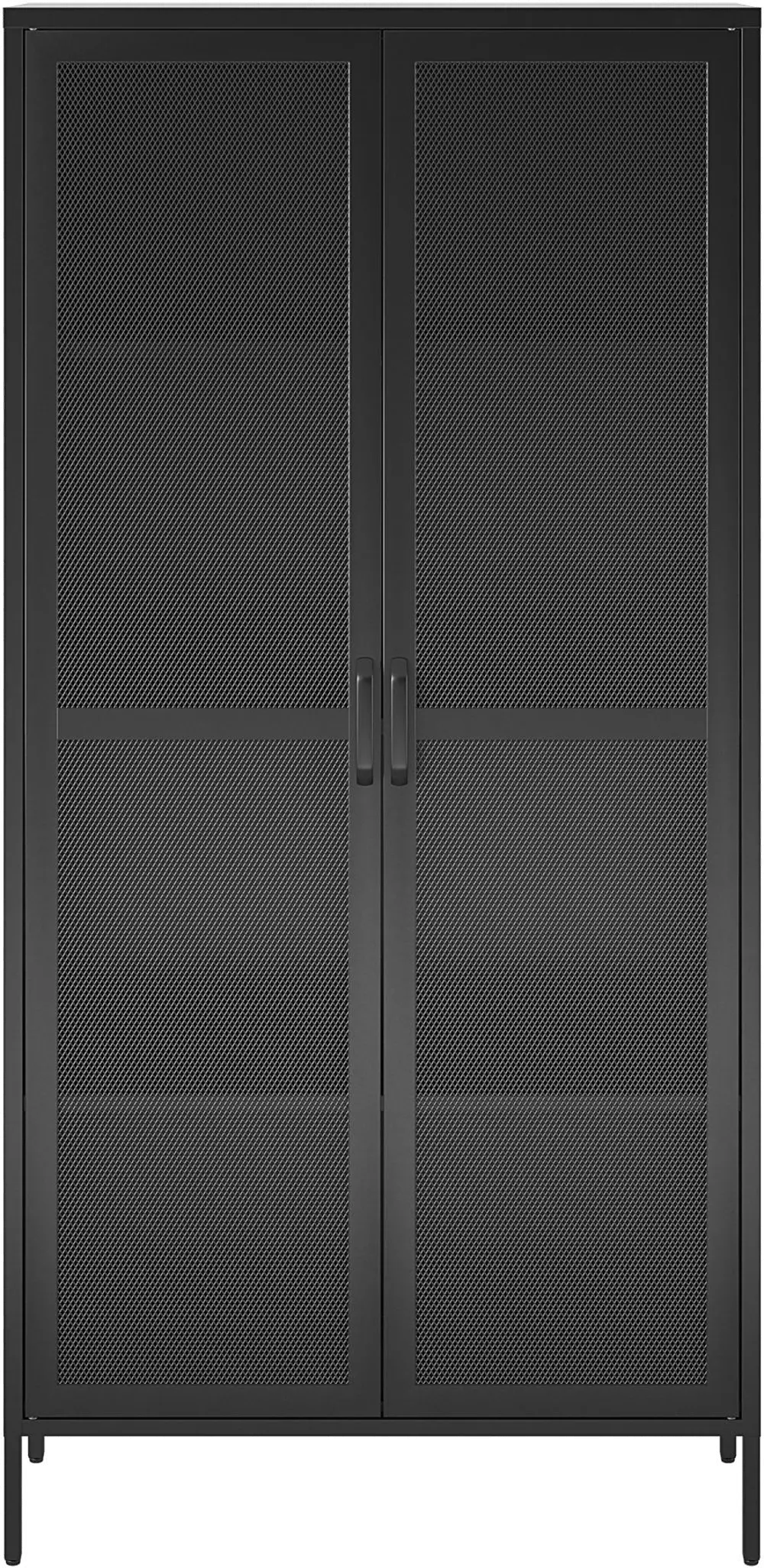 Sunset District Black Tall Metal Storage Cabinet-1