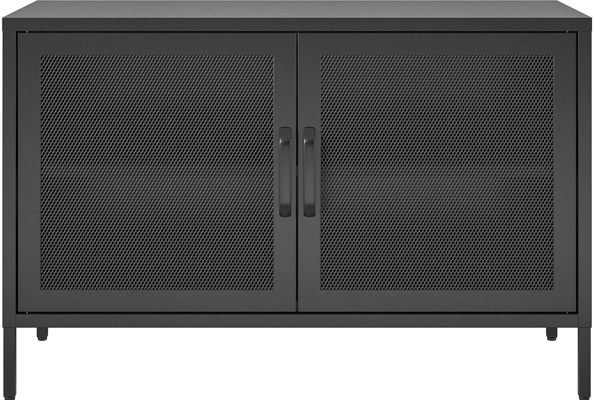 3040872COM Sunset District Black Metal 2-Door Storage Cabinet sku 3040872COM