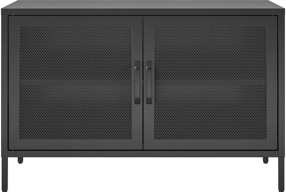 112912273 Sunset District Black Metal 2-Door Storage Cabinet sku 112912273