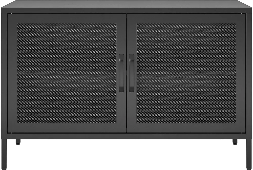 Sunset District Black Metal 2-Door Storage Cabinet-1