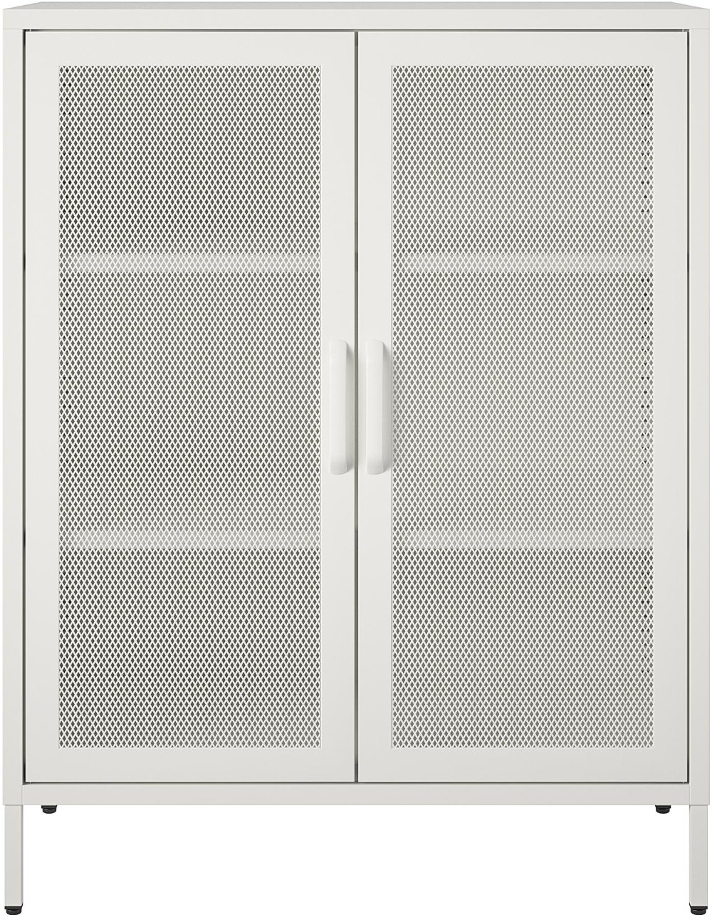 112912280 Sunset District White Metal 40H Accent Cabinet sku 112912280