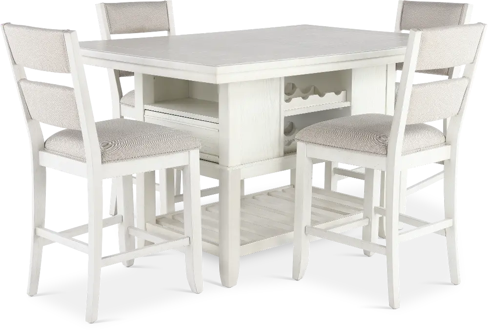 Willow White 5 Piece Counter Height Dining Set-1
