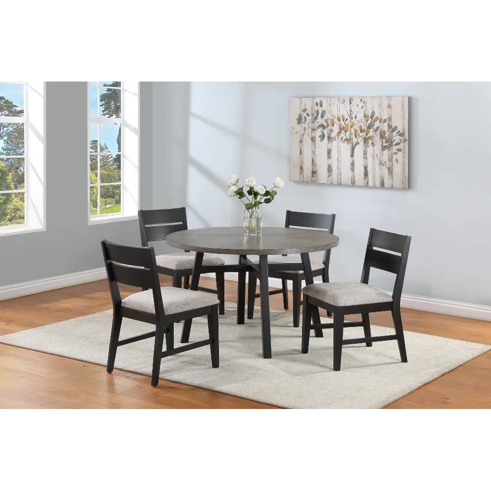 Mathis Gray and Black 5 Piece Dining Room Set-1