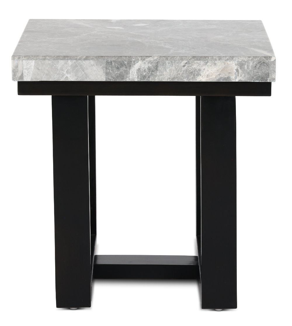 Luca Black and Gray Marble End Table