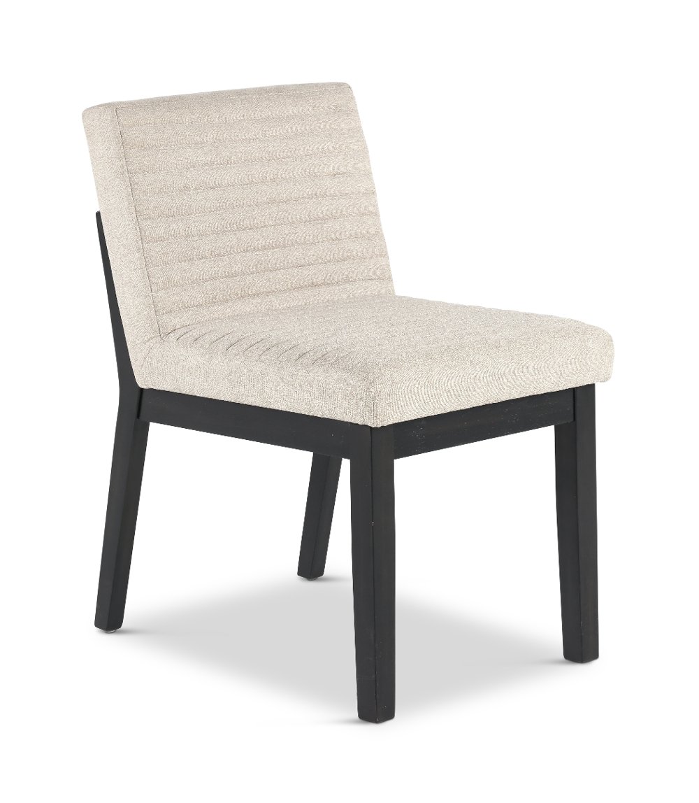 Jax Dark Brown and Light Gray Upholstered Dining Chair