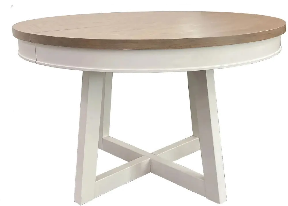 Americana White Round Dining Room Table-1