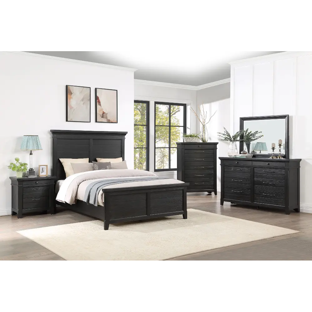 Glenna Black 4 Piece Queen Bedroom Set RC Willey