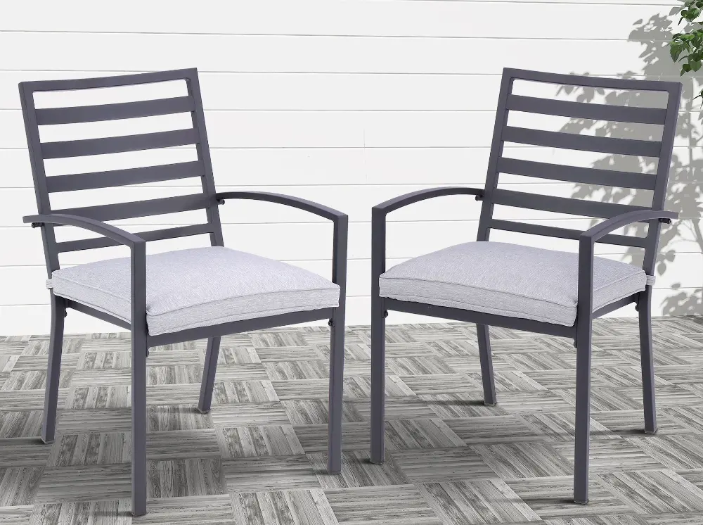 Nusa Ladder-Back Outdoor Dining Chairs with Cushion, Set of 2-1