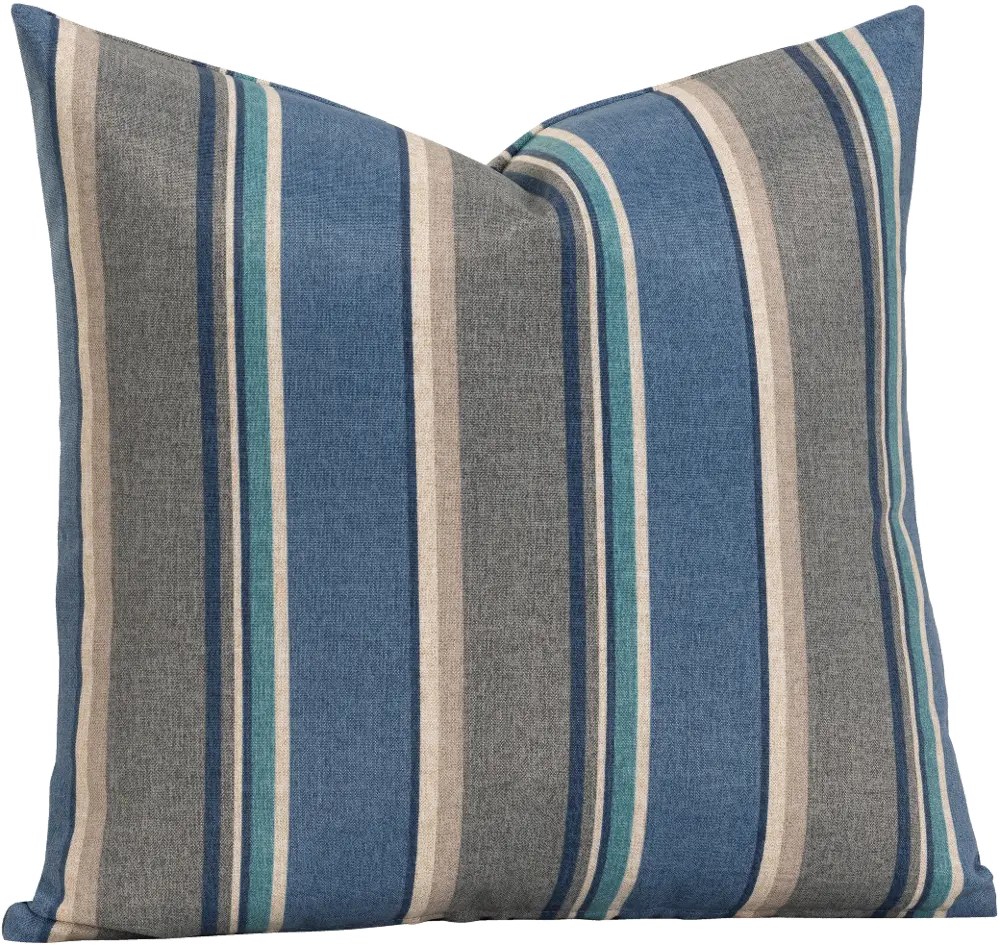 Gray and Blue Denim Patio Pillow-1