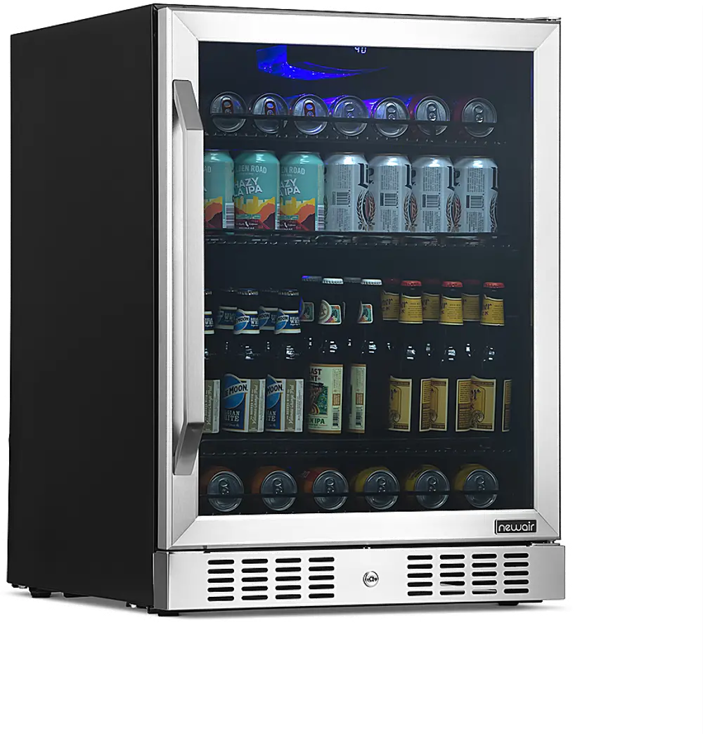 NBC177SS00 NewAir 24  Built-in or Freestanding 177 Can Beverage Fridge - Stainless Steel-1