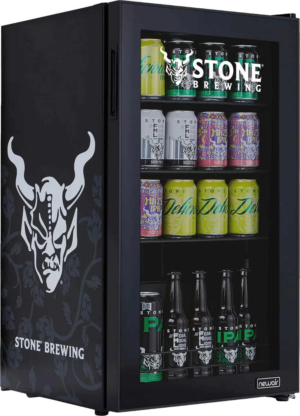 SBC126SB00 NewAir Stone® Brewing 126 Can Beverage Refrigerator - Black-1