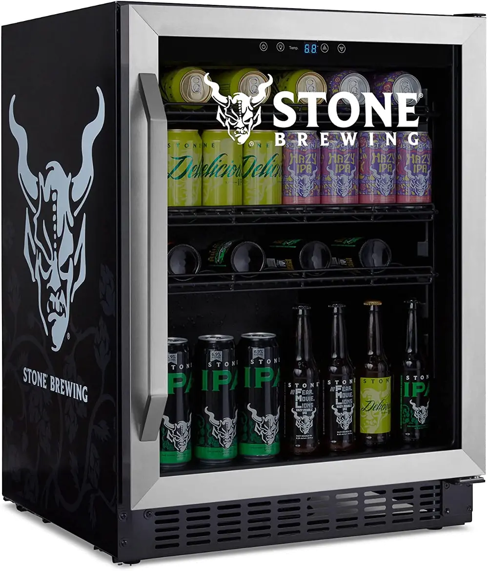 SWB180SB00 NewAir Stone® Brewing 180 Can FlipShelf™ Beverage and Beer Refrigerator - Black-1