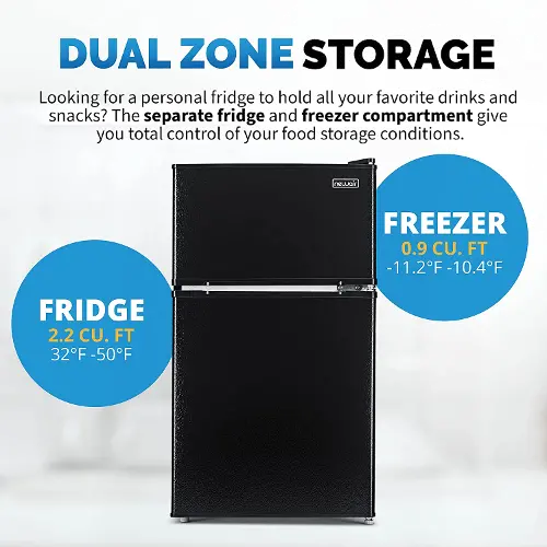 Mini Fridge with Freezer, 3.1 Cu.Ft Small Refrigerator, Compact  Refrigerator with LED Light, 2 doors, Mini Fridge for Bedroom, Office,  Dorm, RV, Garage, Stainless Steel Sliver -HPVFR310 - Coupon Codes, Promo  Codes