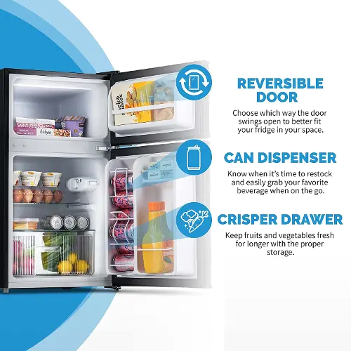 Newair 3.1 Cu. Ft. Black Compact Mini Refrigerator with Freezer