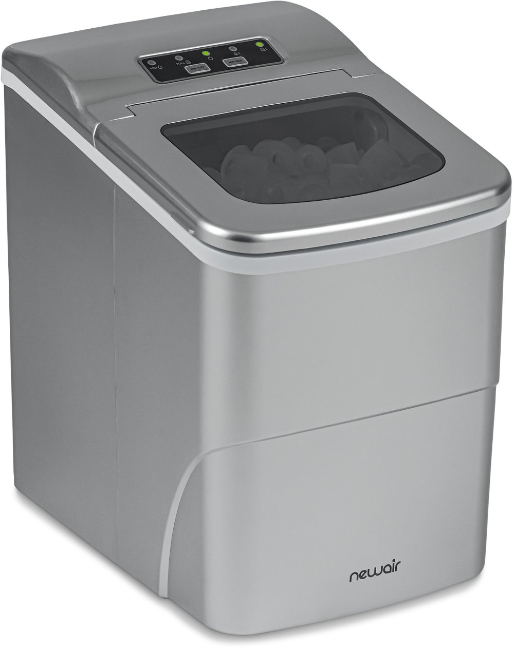 New Air Matte Silver Countertop Ice Maker