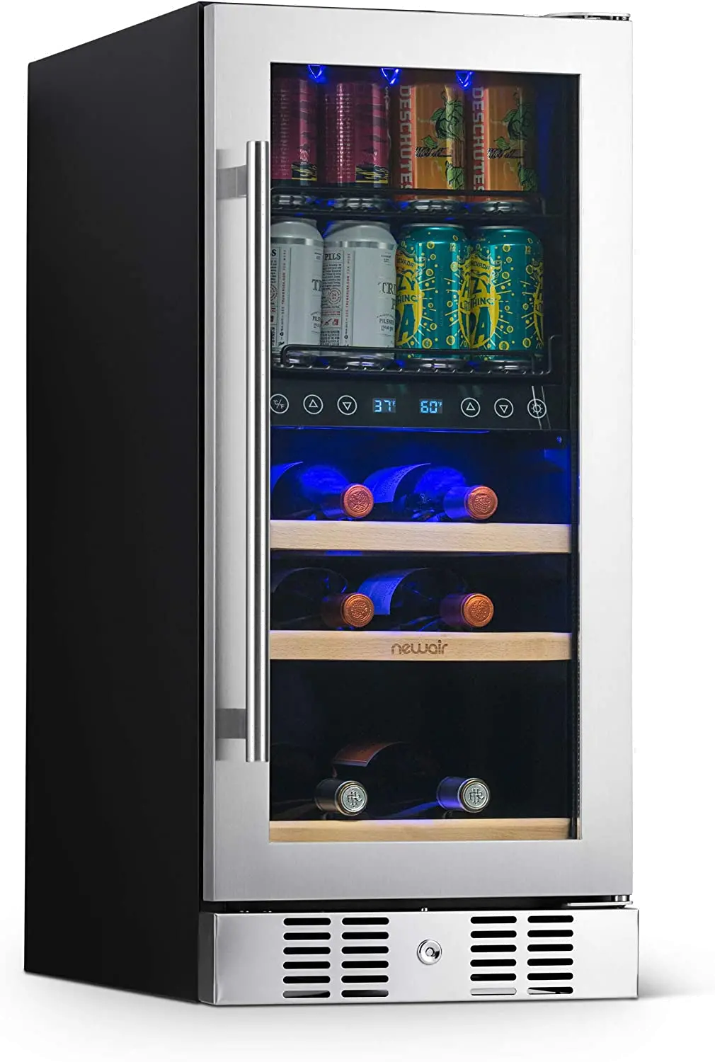 Photos - Wine Cooler NewAir New Air 15" Premium Built-in Dual Zone Wine and Beverage... NWB057S