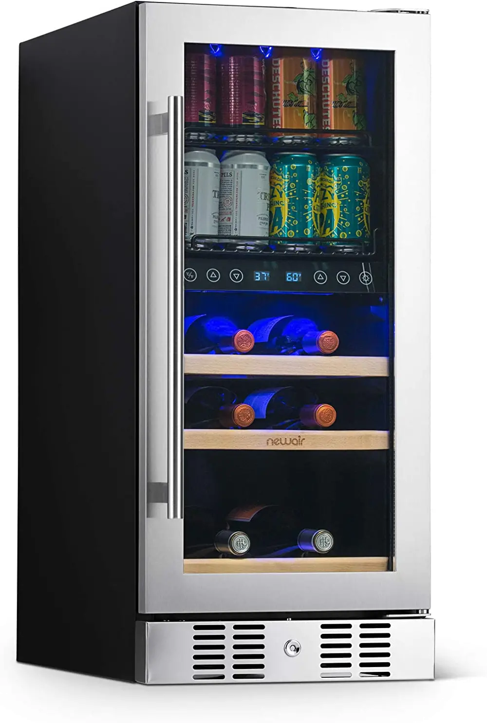 NWB057SS00 NewAir 15  Premium Built-in Dual Zone Wine and Beverage Fridge - Stainless Steel-1