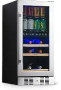 NWB057SS00 NewAir 15  Premium Built-in Dual Zone Wine and Beverage Fridge - Stainless Steel
