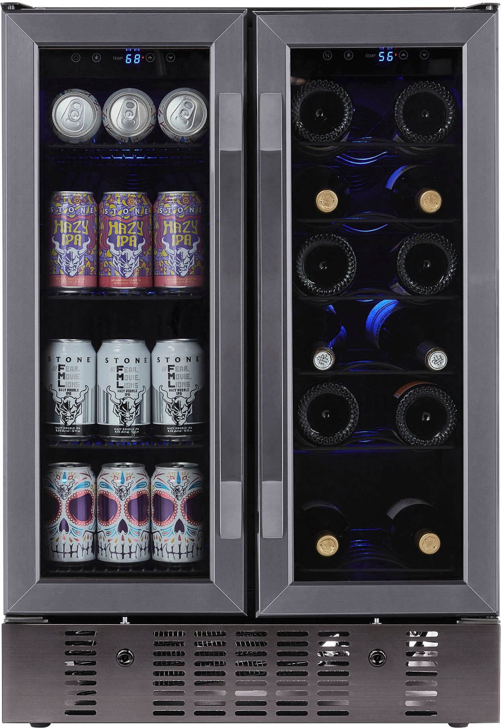 New Air 24 Wine and Beverage Refrigerator - Black Stainless Steel