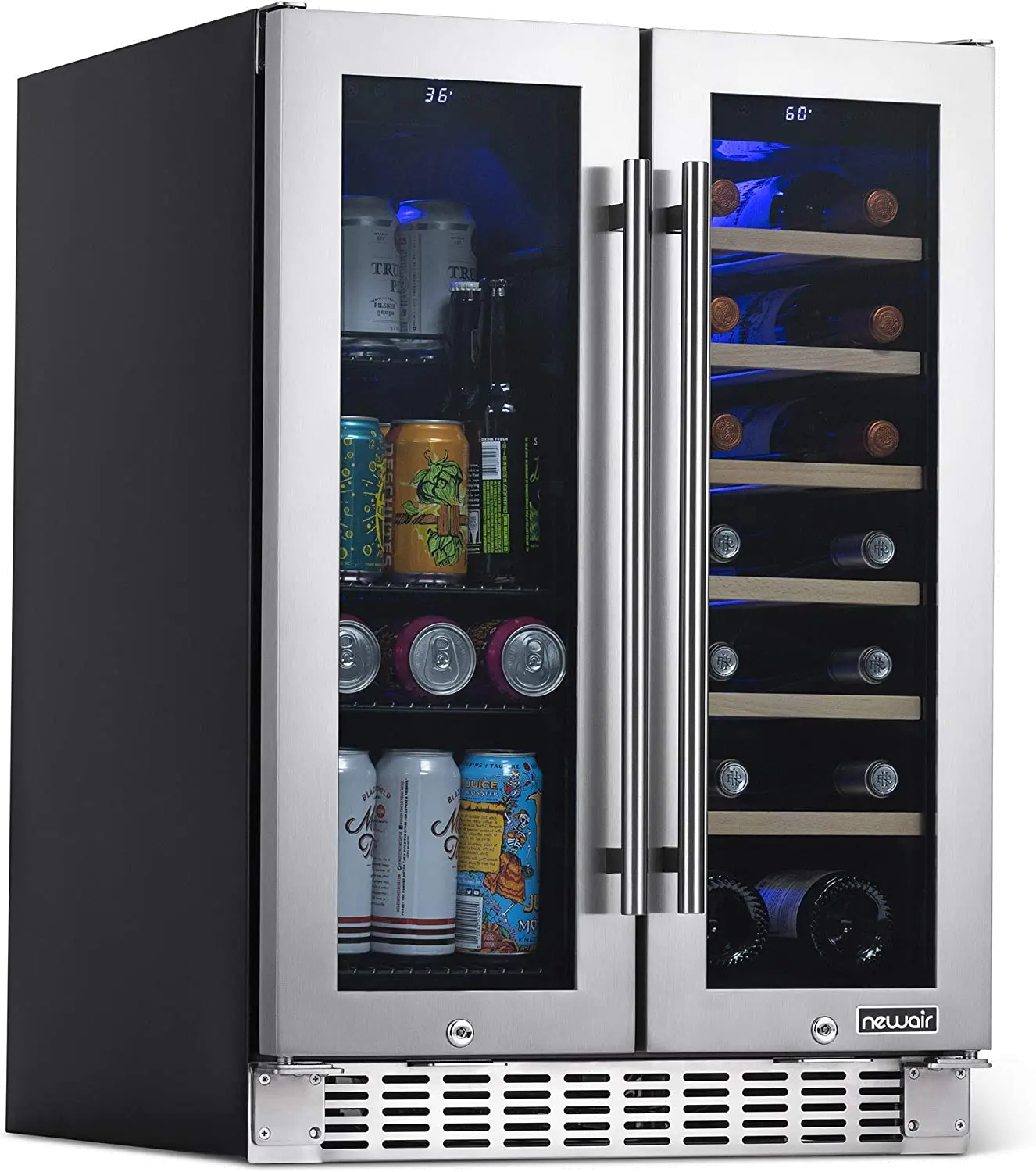 Photos - Wine Cooler NewAir New Air 24" Premium Built-in Dual Zone Wine and Beverage... NWB080S