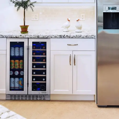 Dual Zone Stainless Steel Under Counter Wine and Beverage Cooler