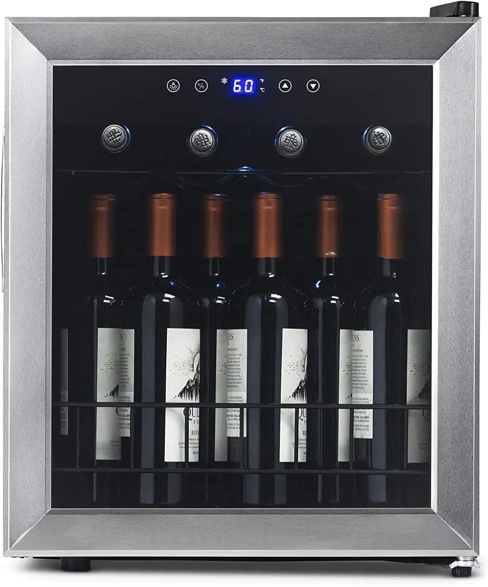 NWC016SS00 NewAir 16 Bottle Freestanding Compressor Wine Fridge - Stainless Steel-1