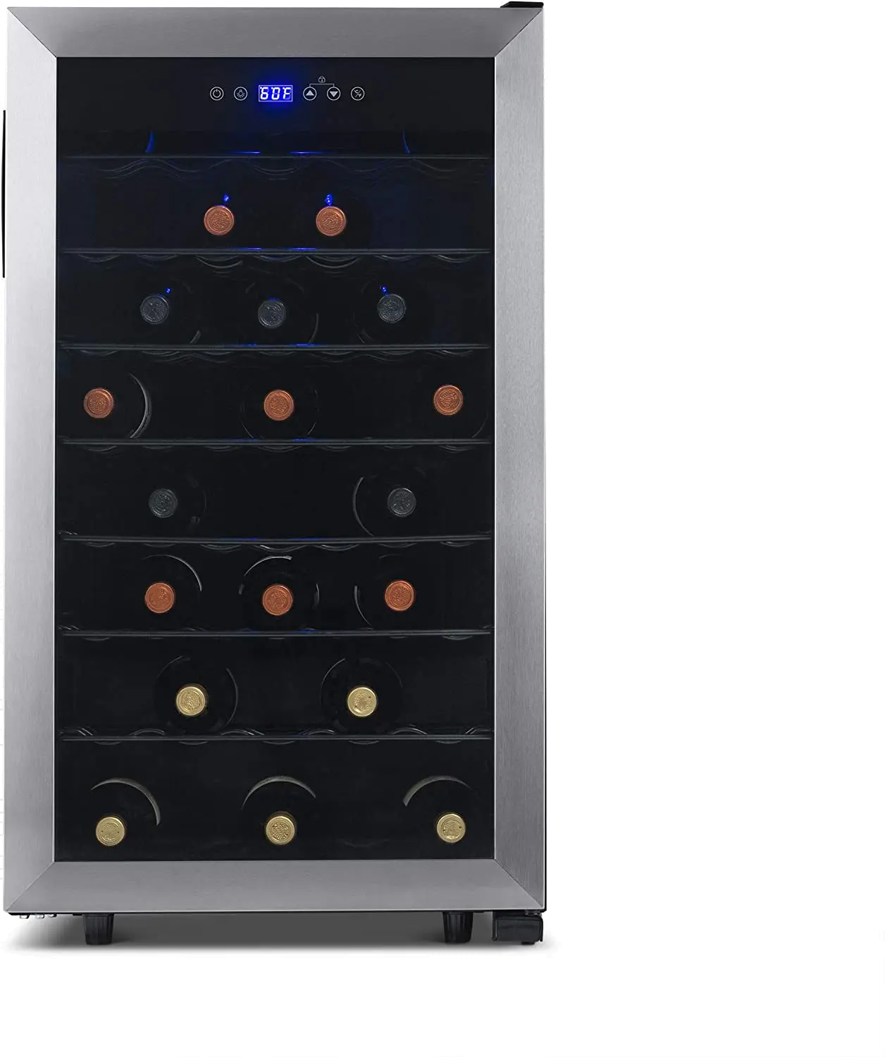 New Air Freestanding 50 Bottle Compressor Wine Fridge - Stainless Steel