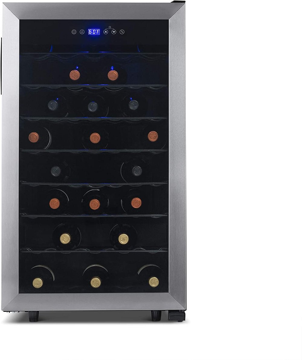 New Air Freestanding 50 Bottle Compressor Wine Fridge - Stainless Steel