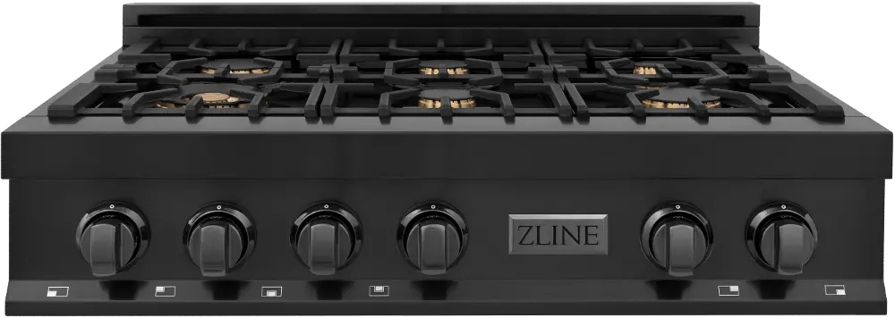 RTBZ-36-CB ZLINE Gas Cooktop - Black Stainless Steel, Brass 36 Inch-1