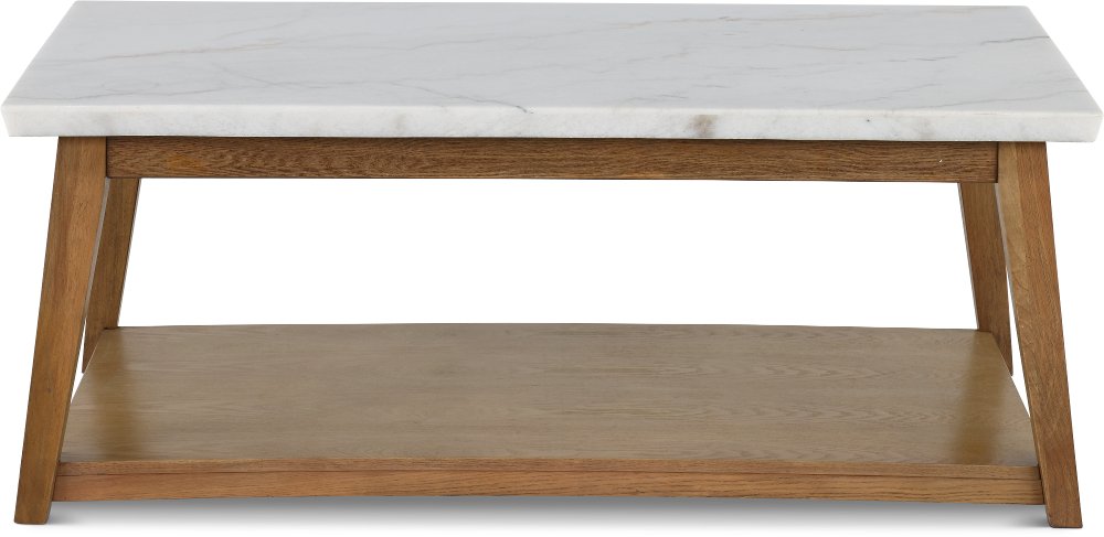 Vida White Marble and Natural Coffee Table