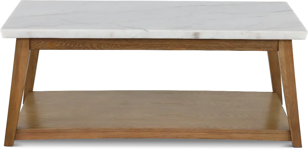 Vida White Marble and Natural Coffee Table-1