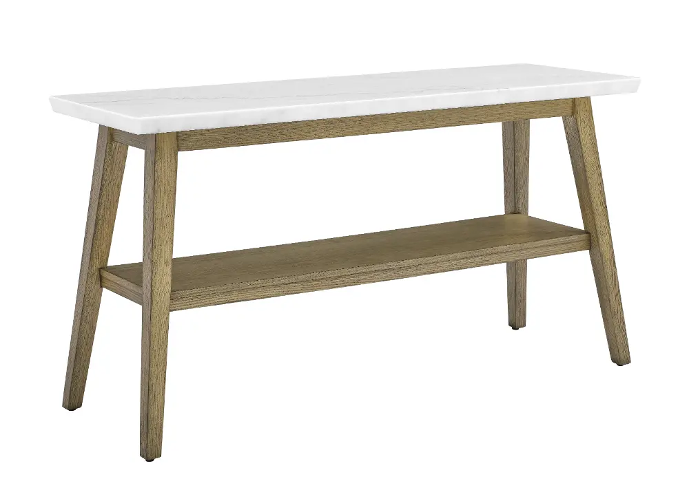 Vida White Marble and Natural Sofa Table-1