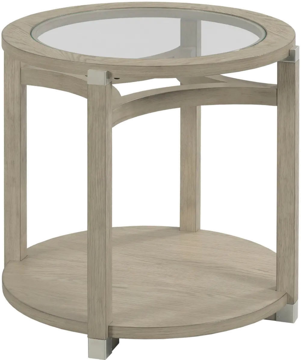 Solstice Soft Beige Round End Table-1