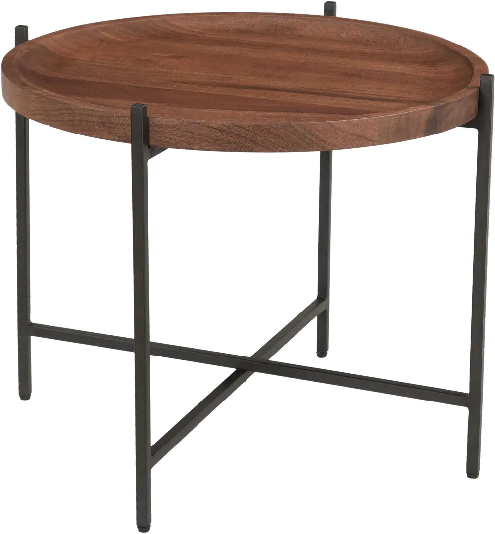 73318 Huntly Brown Round Side Table-1